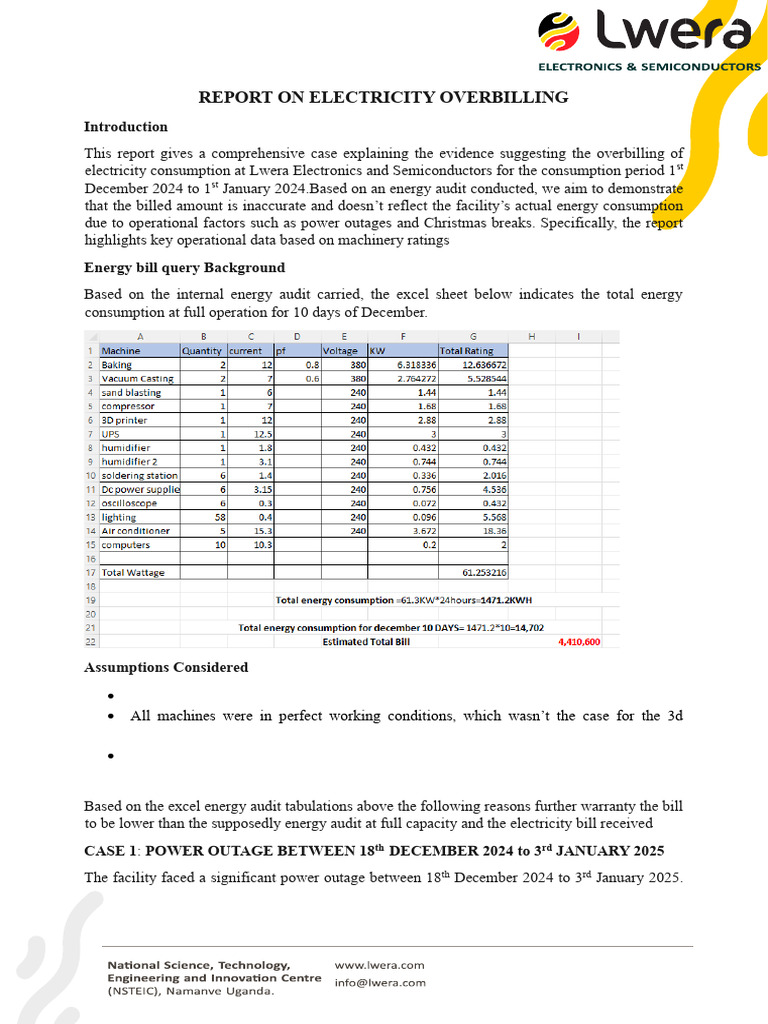 Energy Audit Report | PDF | Consumption (Economics) | Electricity