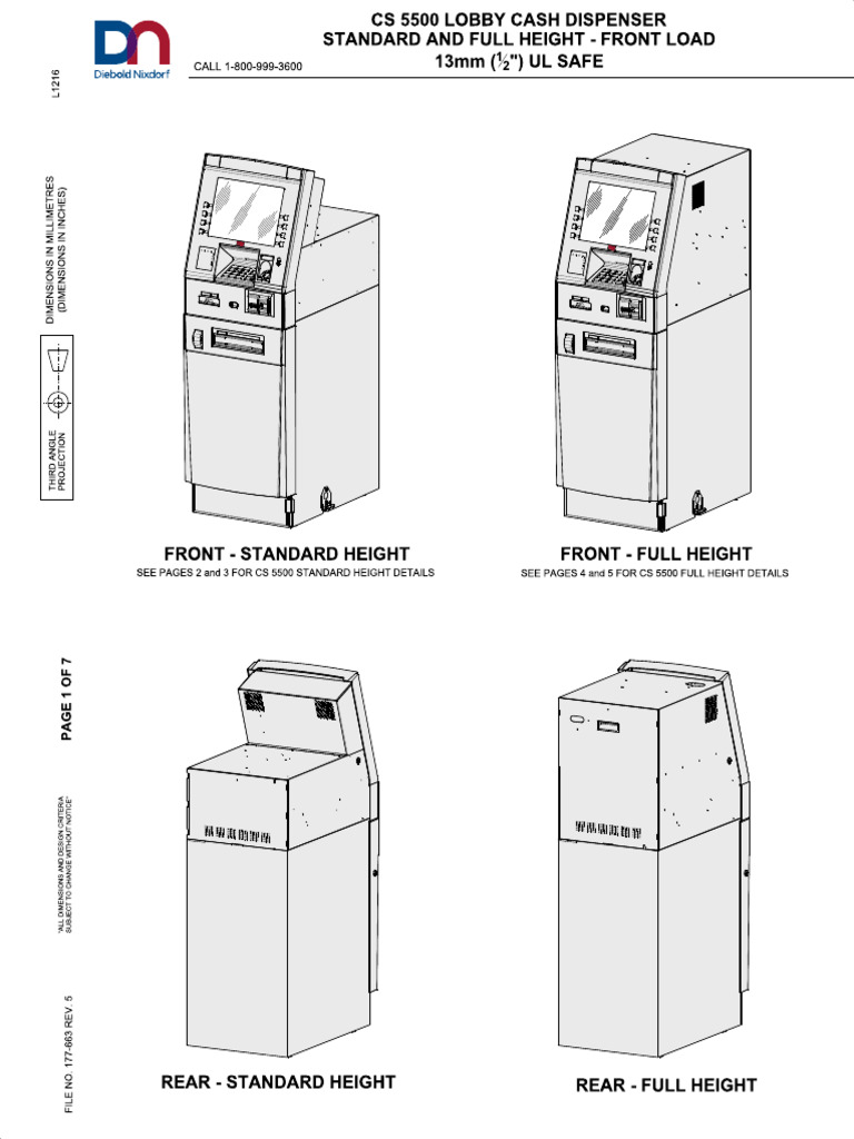 CS 5500 Cash Dispenser Specs Guide | PDF | Alternating Current | Power ...