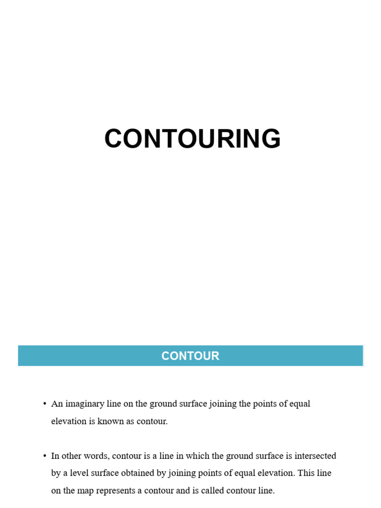 Understanding Contouring and Its Methods | PDF | Contour Line | Surveying