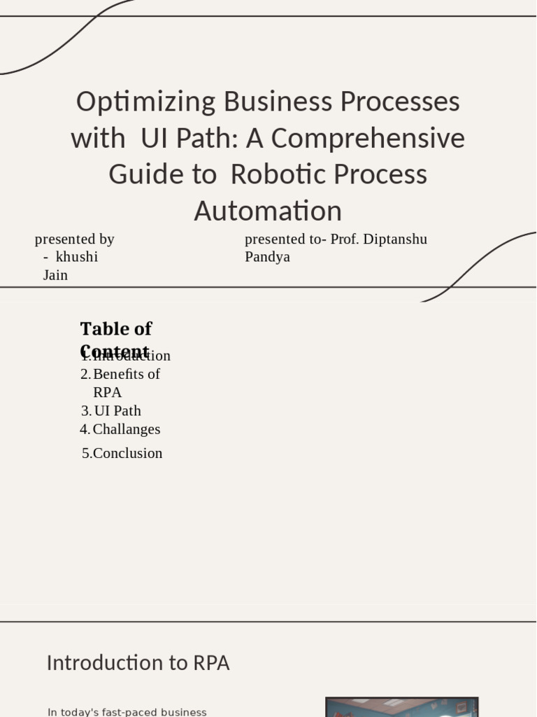 UI Path RPA: Optimize Business Processes | PDF