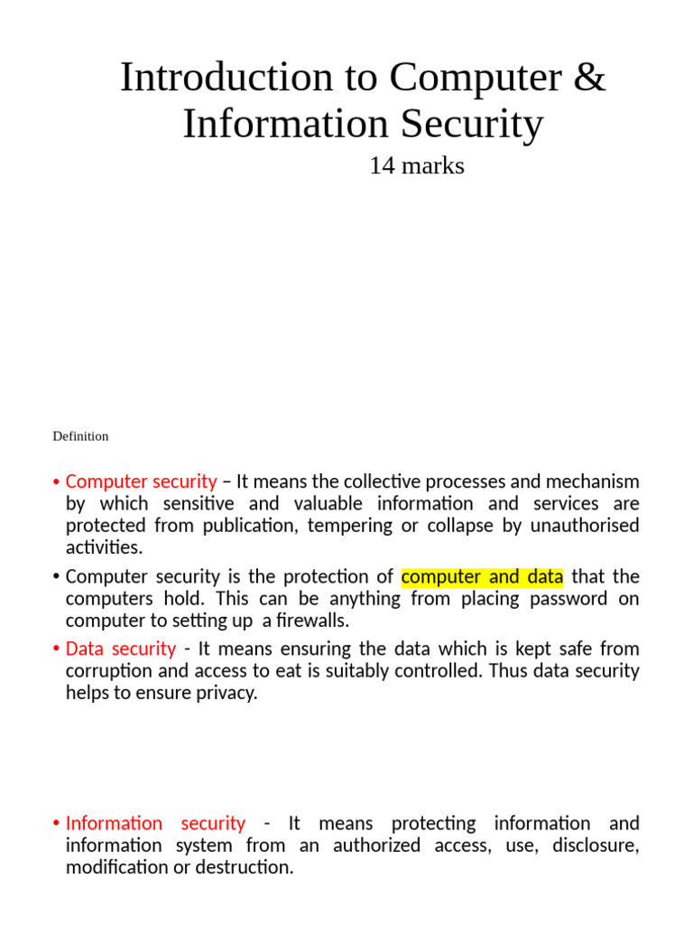Chapt 1 | PDF | Information Security | Security