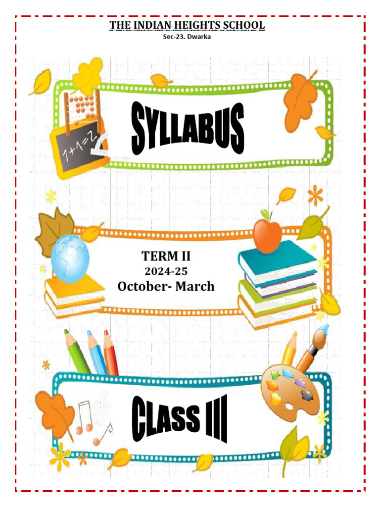 Class 3 Term II Syllabus 2024-25 | PDF | Linguistics
