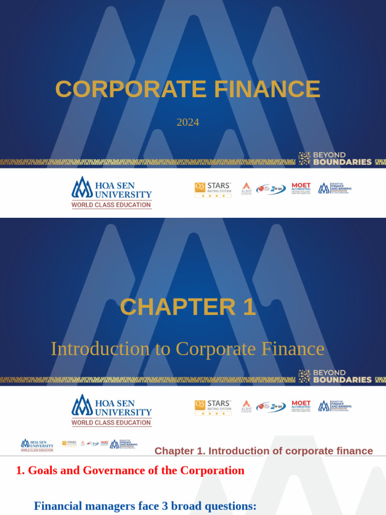 Corporate Finance Overview 2024 | PDF | Investing | Securities (Finance)