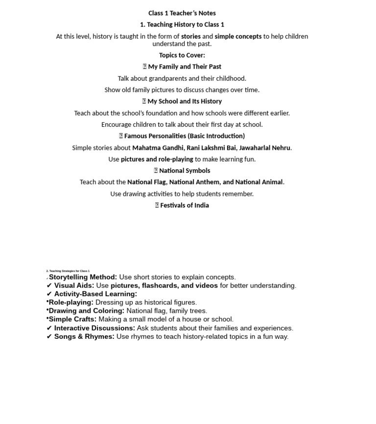 1ST Class Notes | PDF