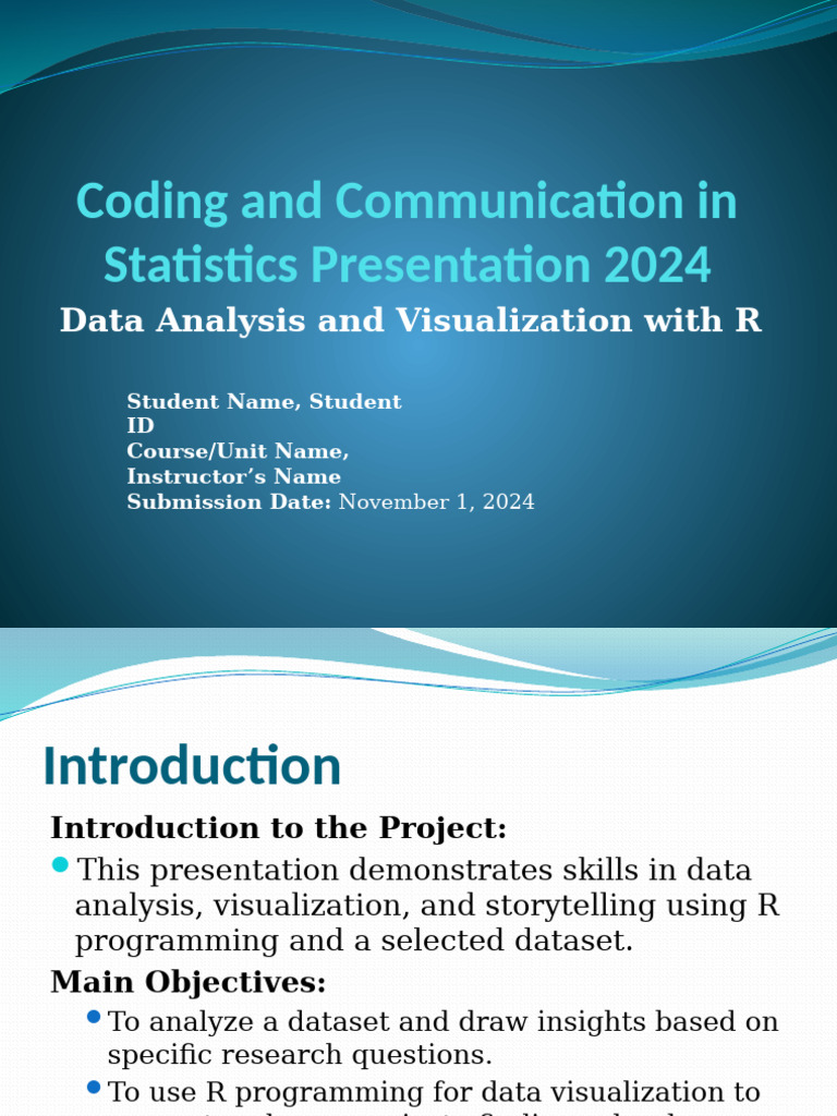 Coding and Communication in Statistics Presentation 2024 | PDF | Data ...