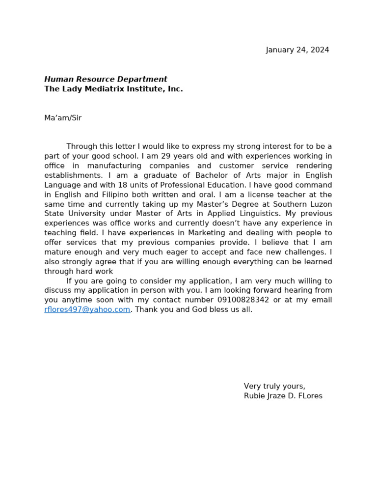 Application letter (CENRO) | PDF