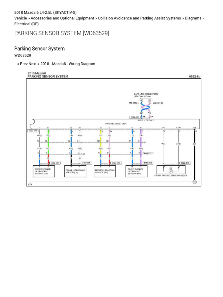 Parking Sensor System (WD63529) (Collision Avoidance and Parking Assist ...