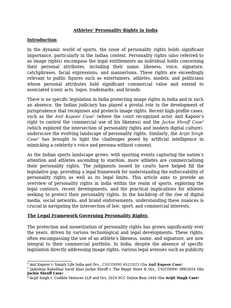 LiS athleteImageRights 18112024 | PDF | Personality Rights | Trademark