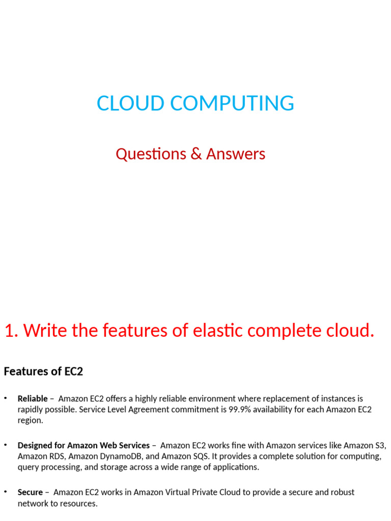 Essential Features of AWS Services | PDF | Amazon Web Services | Cloud ...