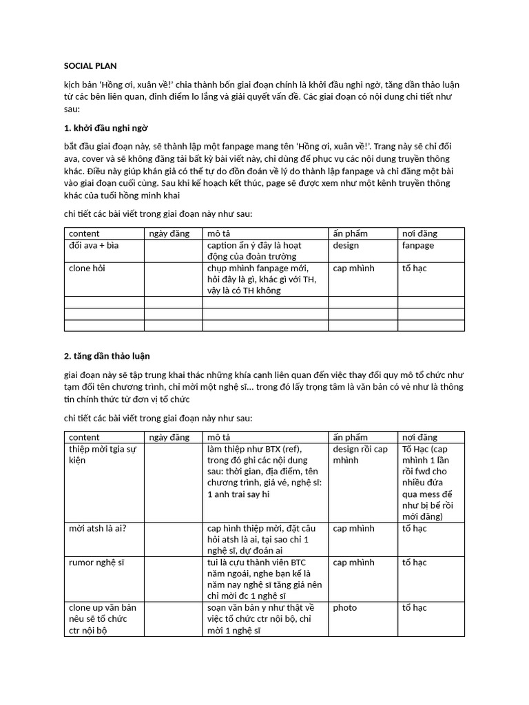 Social Plan | PDF