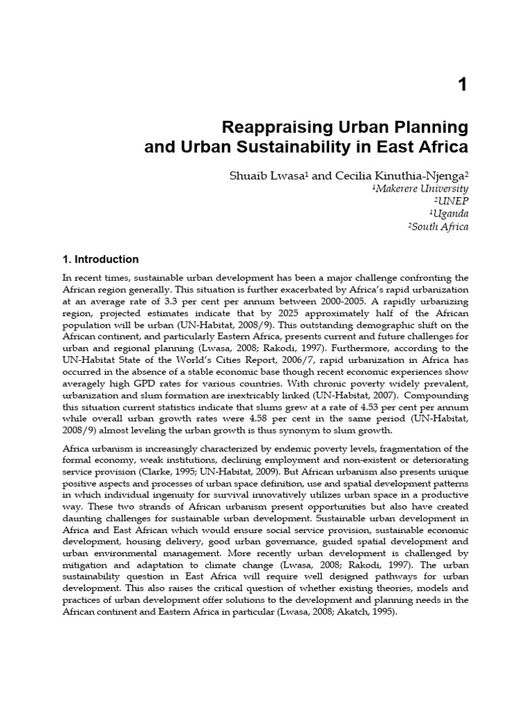 Urban Planning Challenges in East Africa | PDF | Urban Planning ...