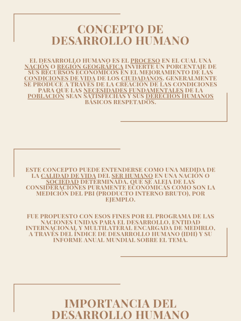 Concepto de Desarrollo Humano | PDF