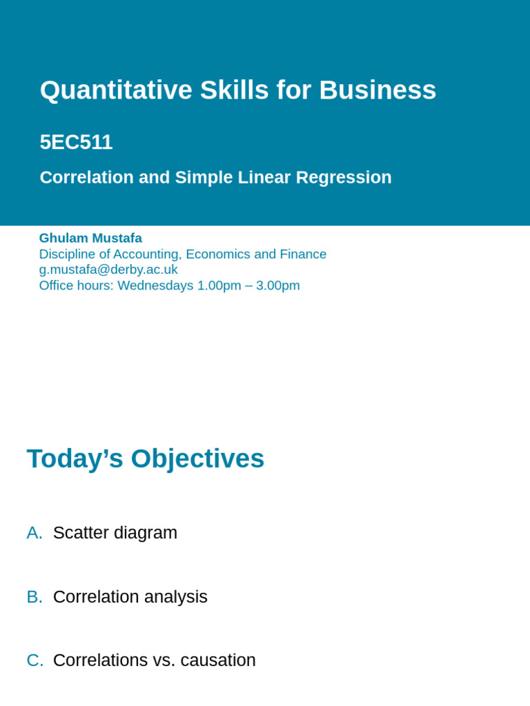 Correlation and Linear Regression Basics | PDF | Scatter Plot | Statistics