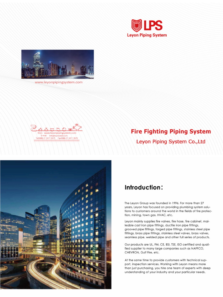 Leyon Fire Fighting Piping SystemWhole 2024 | PDF