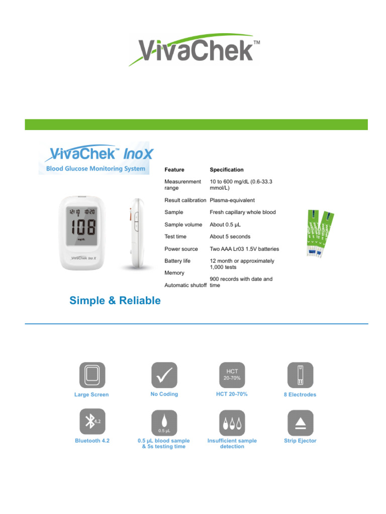 Blood Glucose Meter Specifications | PDF