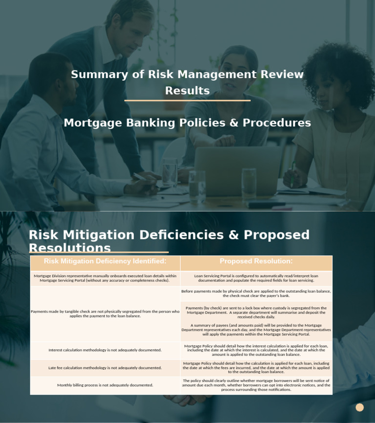 Mortgage Risk Management Review Summary | PDF | Mortgages | Loans