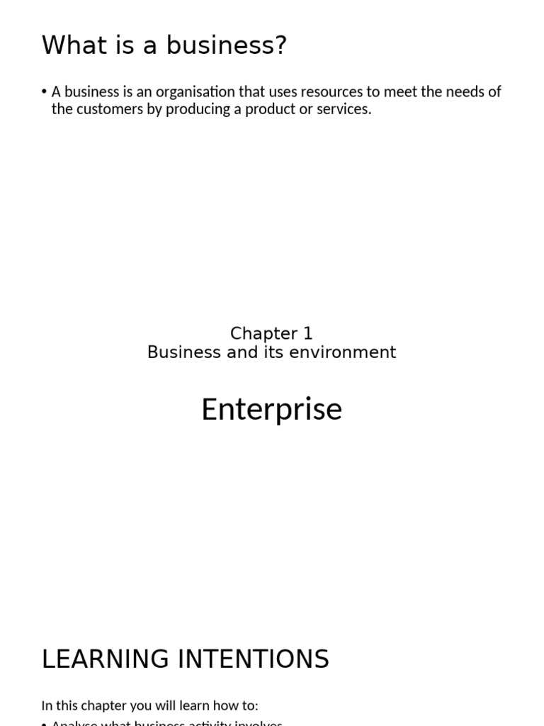 1 Enterprise | PDF | Entrepreneurship | Goods