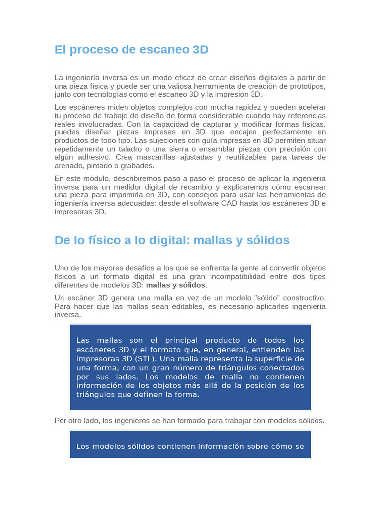 Guía Completa de Escaneo e Impresión 3D | PDF | Control numerico ...