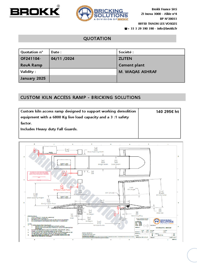Custom Kiln Access Ramp Quotation | PDF