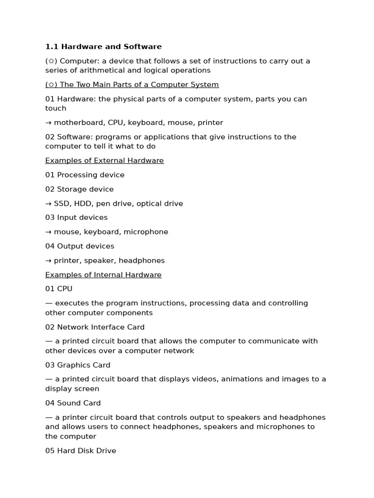 Igcse Ict Notes | PDF | Computer Hardware | Programming