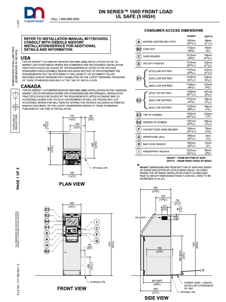 DN 100 FL UL 5 HIGH 177 769r02 | PDF | Automated Teller Machine | Power ...