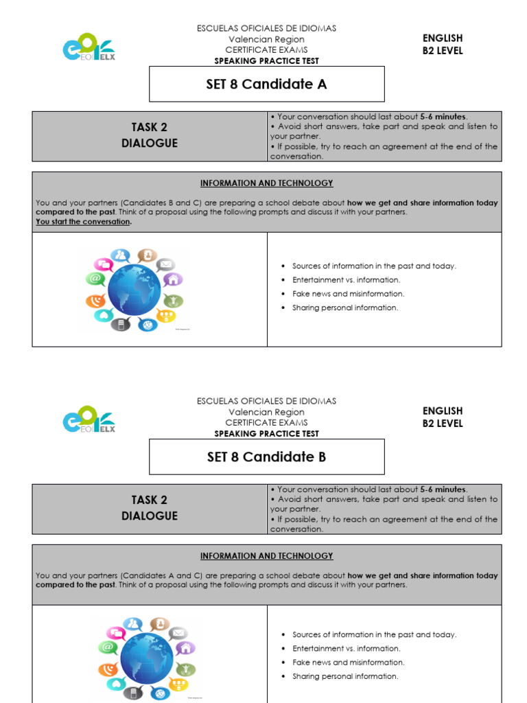 B2 English Speaking Practice: Info Debate | PDF | Human Communication ...