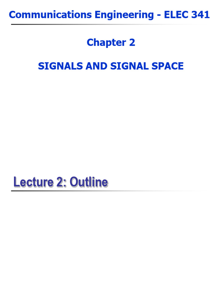 Lecture 2 Signal Space | PDF | Spectral Density | Sine Wave