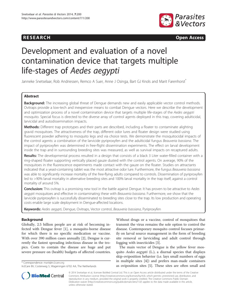 Development and Evaluation of A novel-PRINTED | PDF | Mosquito ...
