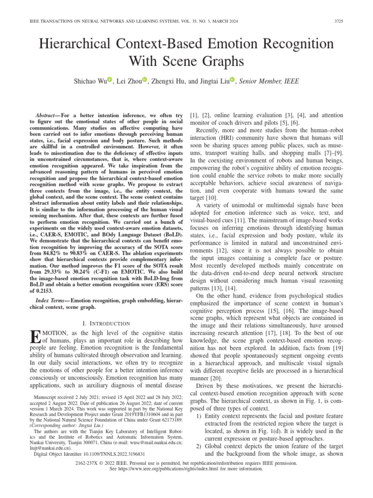 Hierarchical Emotion Recognition with Scene Graphs | PDF | Emotions ...
