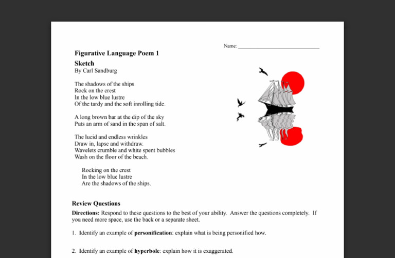Figurative Language Poem Analysis Guide | PDF