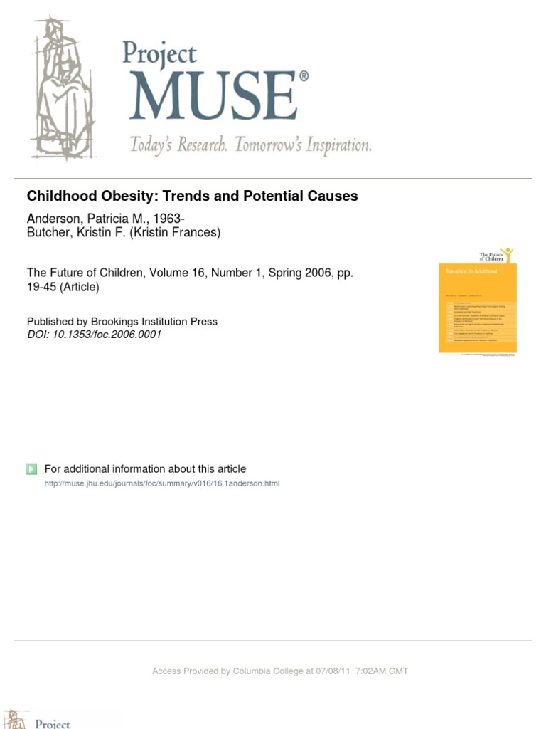 Childhood Obesity Trends and Causes | PDF | Obesity | Body Mass Index