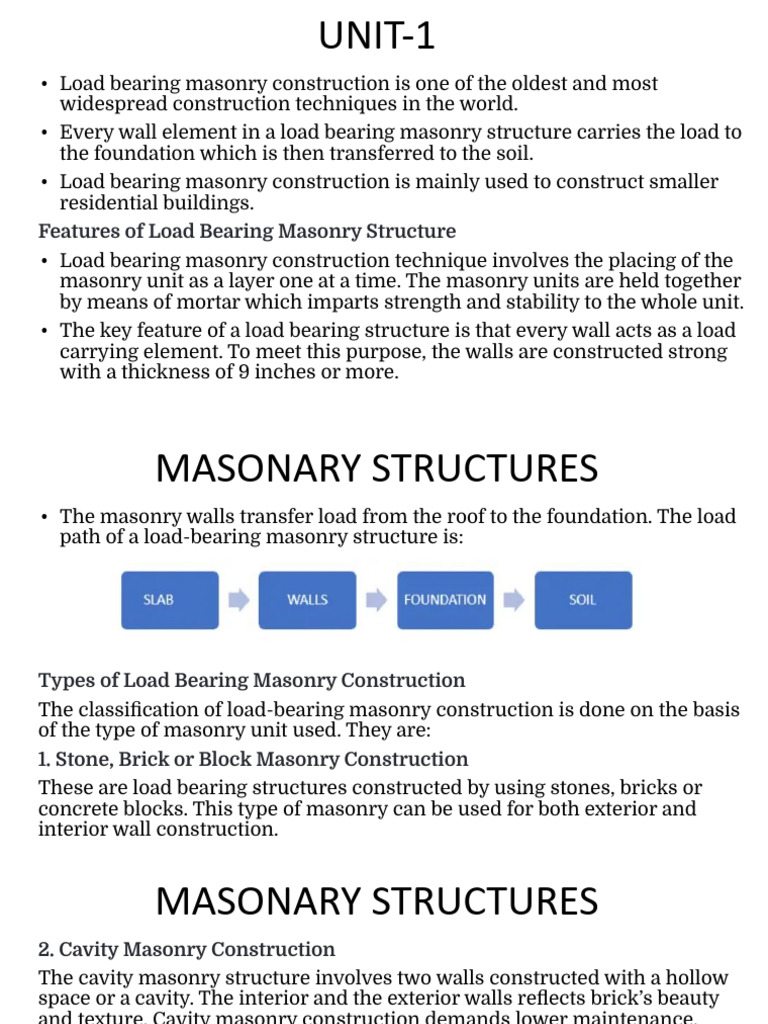 Load Bearing Masonry Construction Guide | PDF | Framing (Construction ...