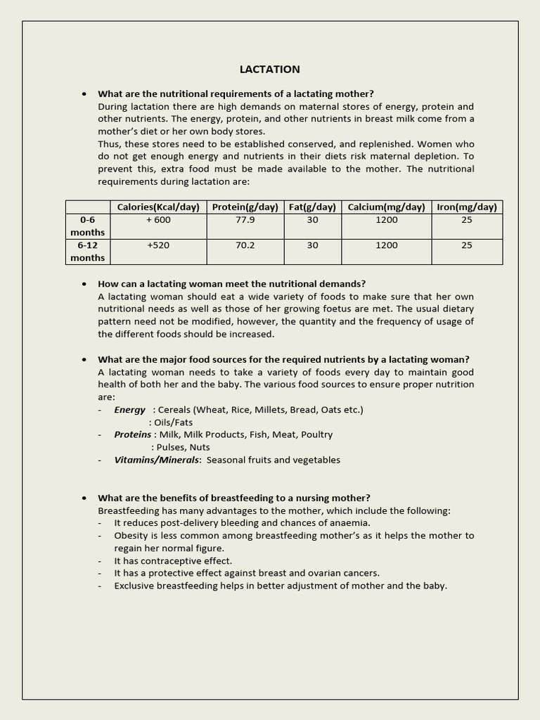 Lactation PDF Breastfeeding Breast Milk