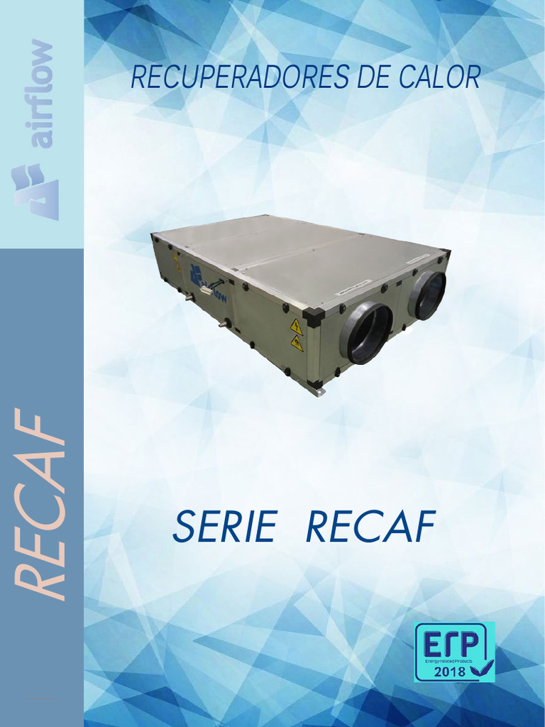Recuperadores de Calor Serie RECAF | PDF | Acero | Electrónica