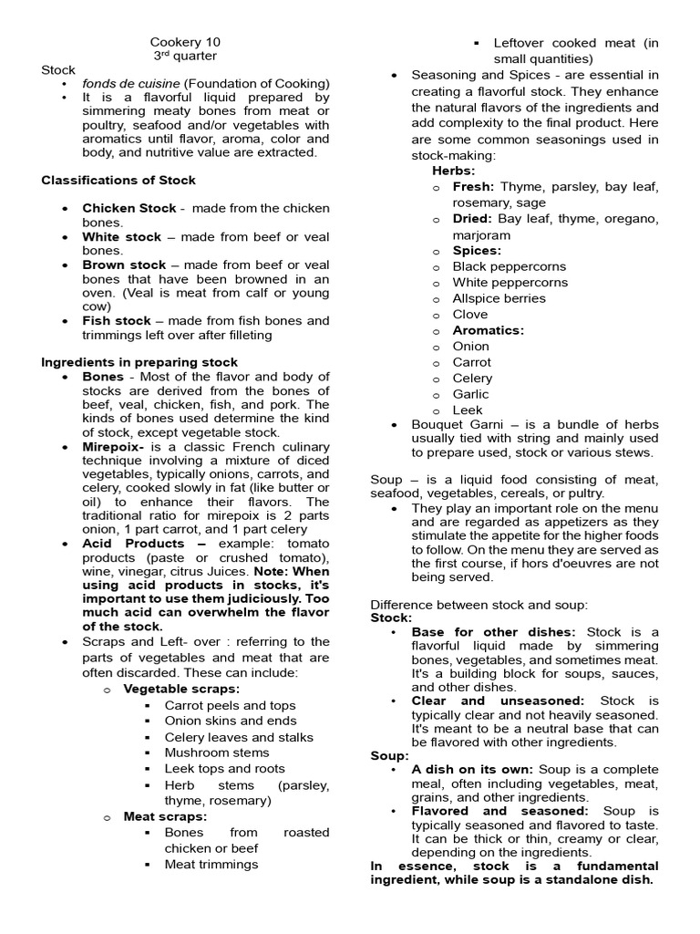 Guide to Cooking Stocks and Soups | PDF | Soup | Stock (Food)
