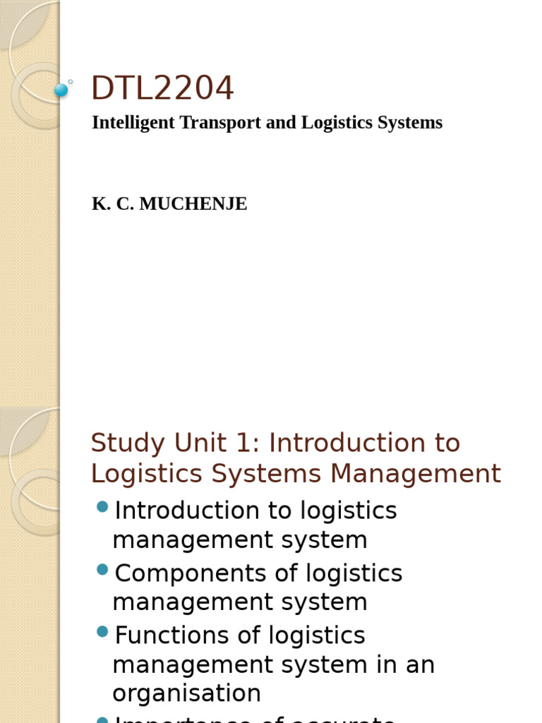 Logistics Management System Overview | PDF | Logistics | Supply Chain