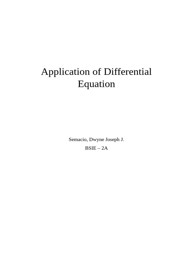 Differential Equations Applications Guide | PDF | Mathematical Objects ...