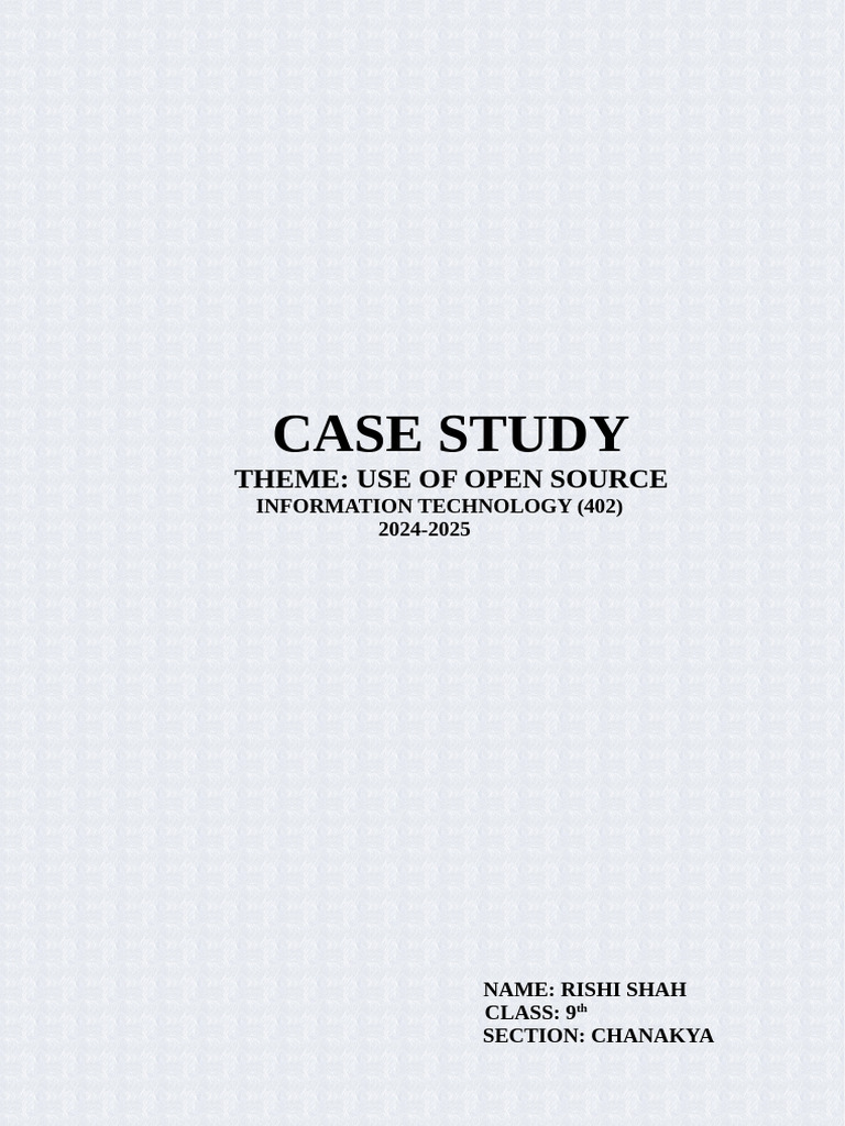 Open Source IT Case Study 2024-2025 | PDF | Blender (Software) | Linux ...