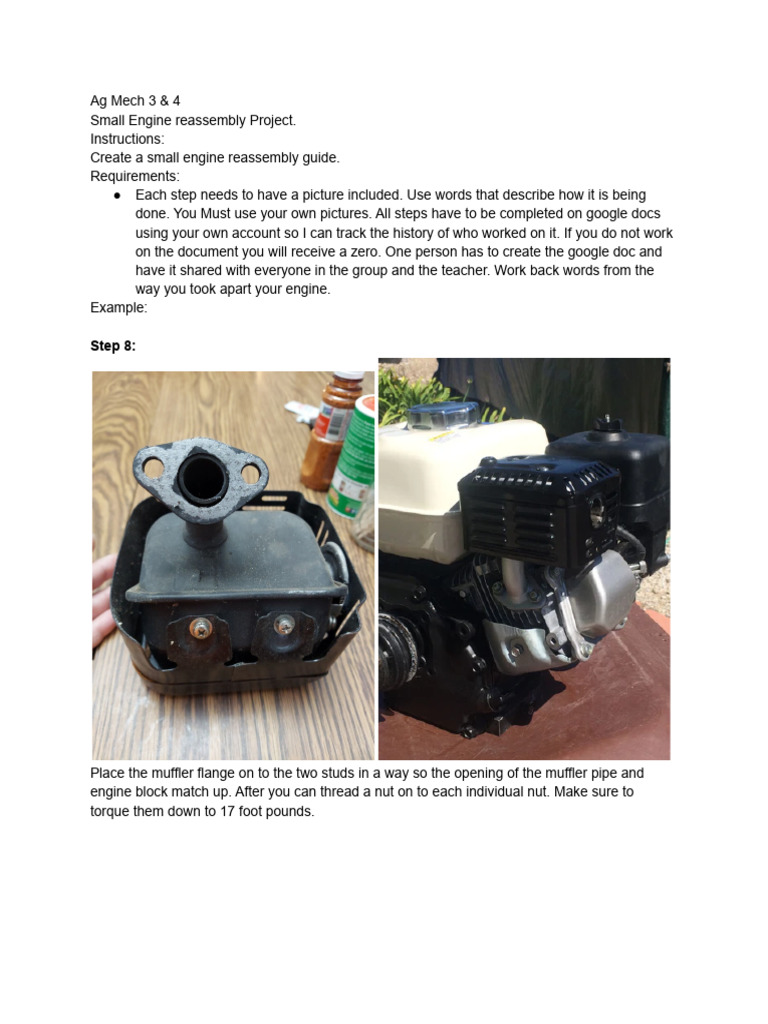 Small+Engine+assembly+project+ | PDF