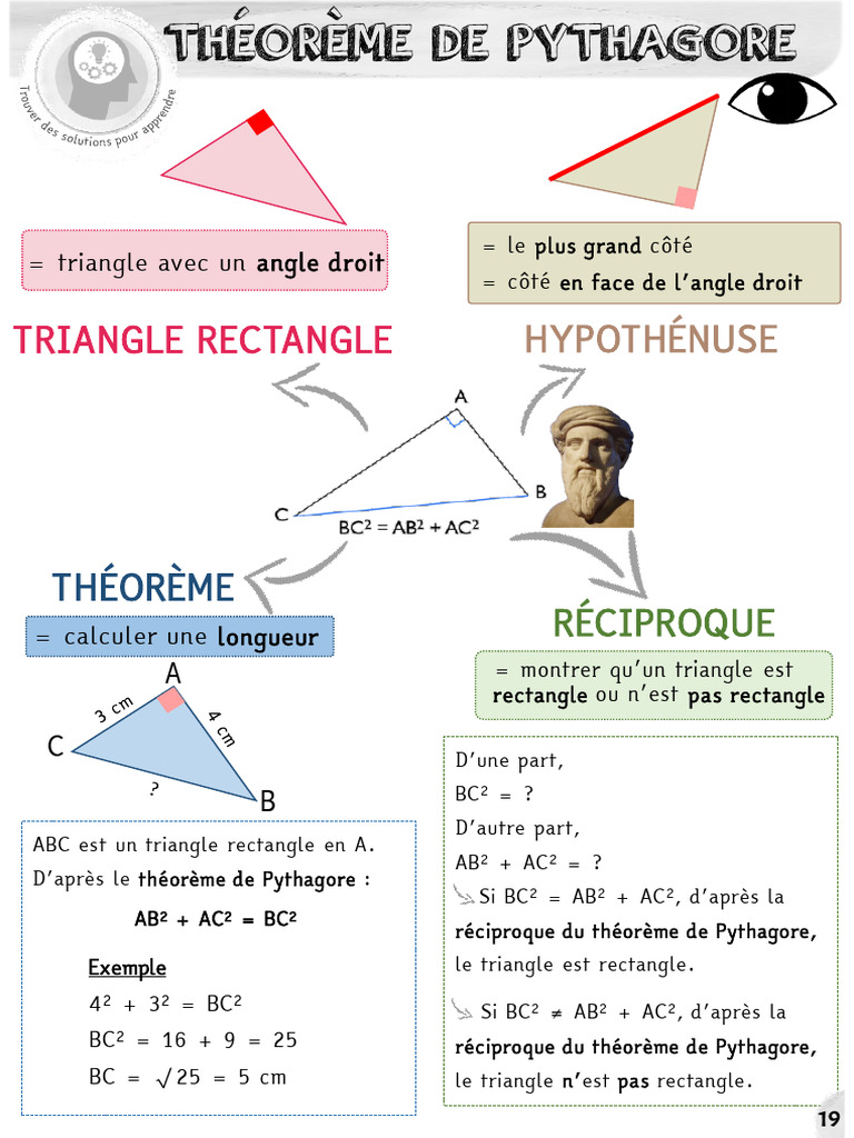 Théorème de Pythagore et triangles rectangles | PDF | Triangle ...