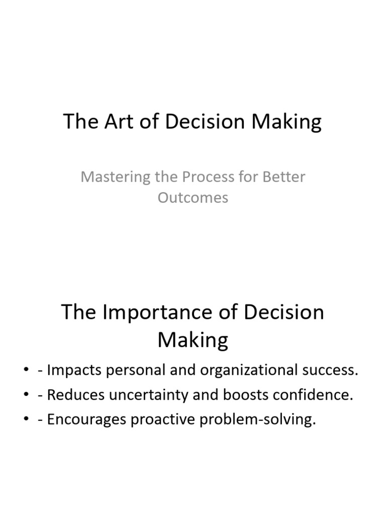 The Art of Decision Making | PDF