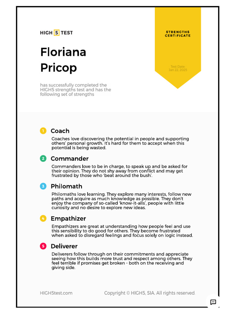 Strengths Profile | PDF