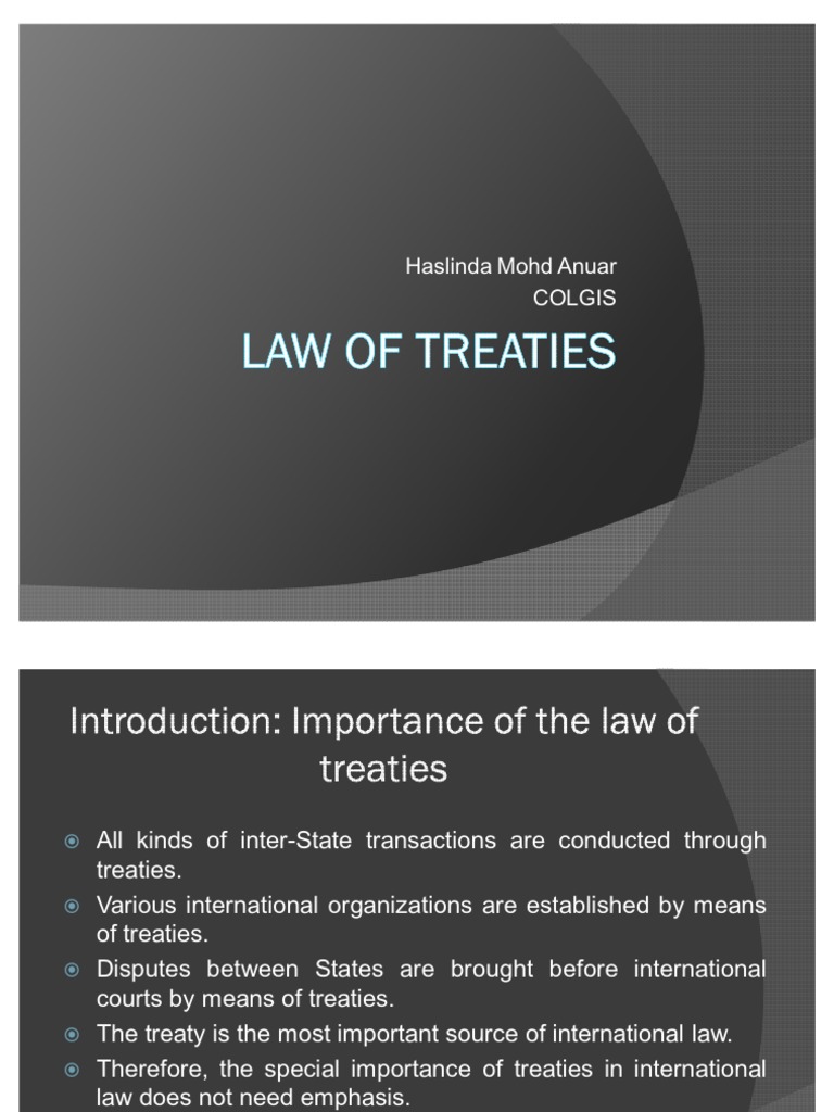 Law of Treaties | PDF | Treaty | Memorandum Of Understanding