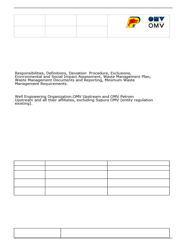 OMV Waste Management Regulation DTR-0237 | PDF | Waste | Waste Management