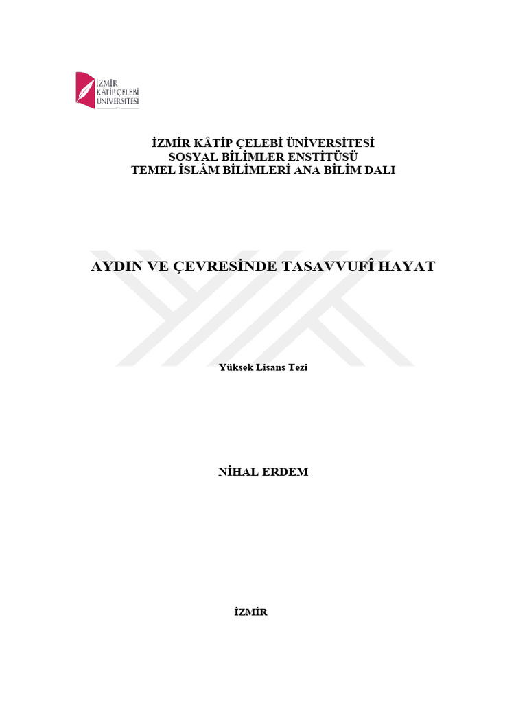 AYDIN VE ÇEVRESİNDE TASAVVUFÎ HAYAT | PDF