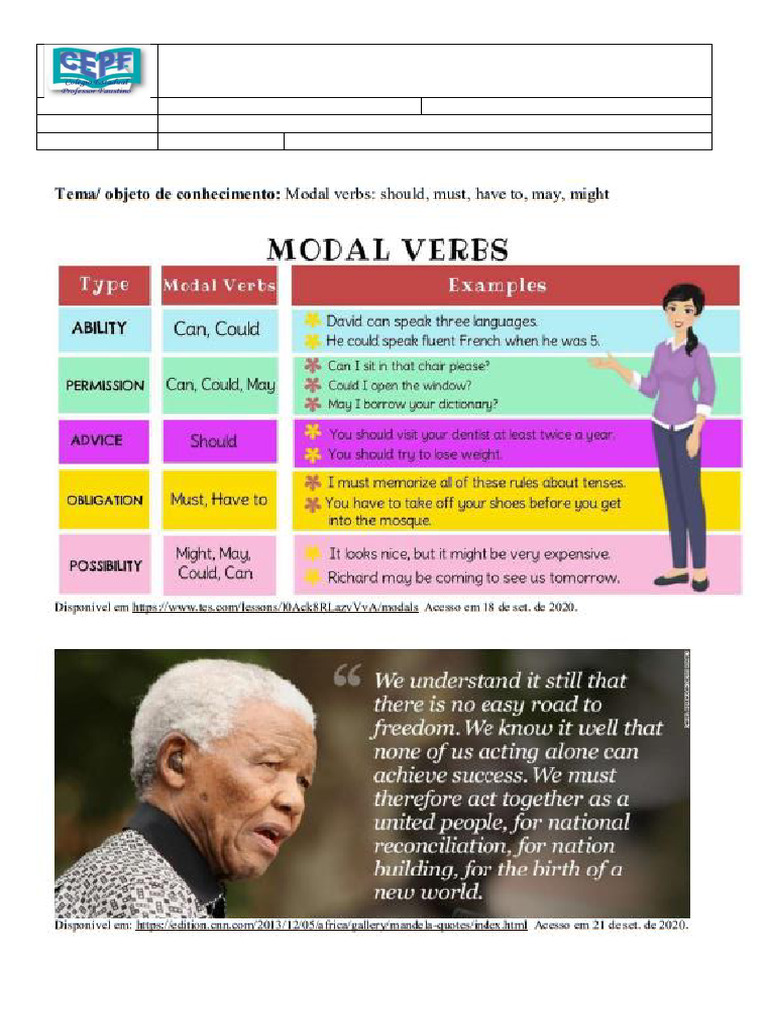 Exercicios De Modal Verbs | Modal Verbs Exercises – YFRU