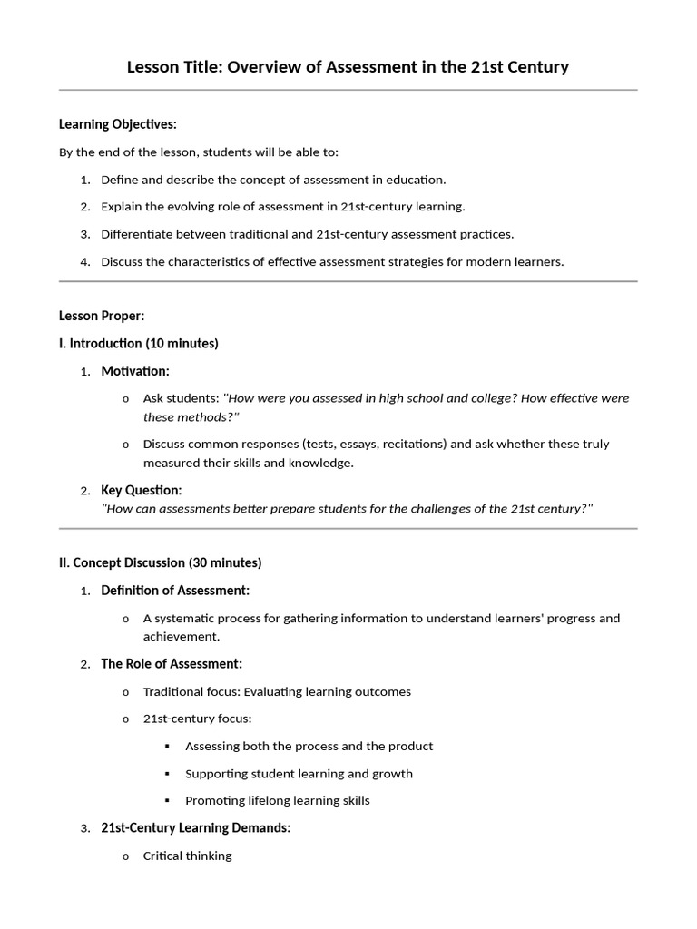 Prof Ed10 Week1 Overview of Assessment in The 21st Century | PDF ...
