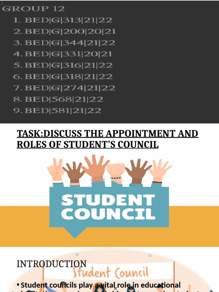 Student Council Appointment and Roles | PDF | Mentorship | Leadership
