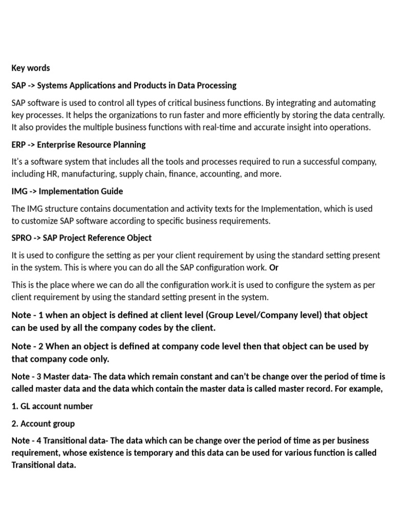 SAP FICO: Company Code & Structure Guide | PDF | Income Statement ...