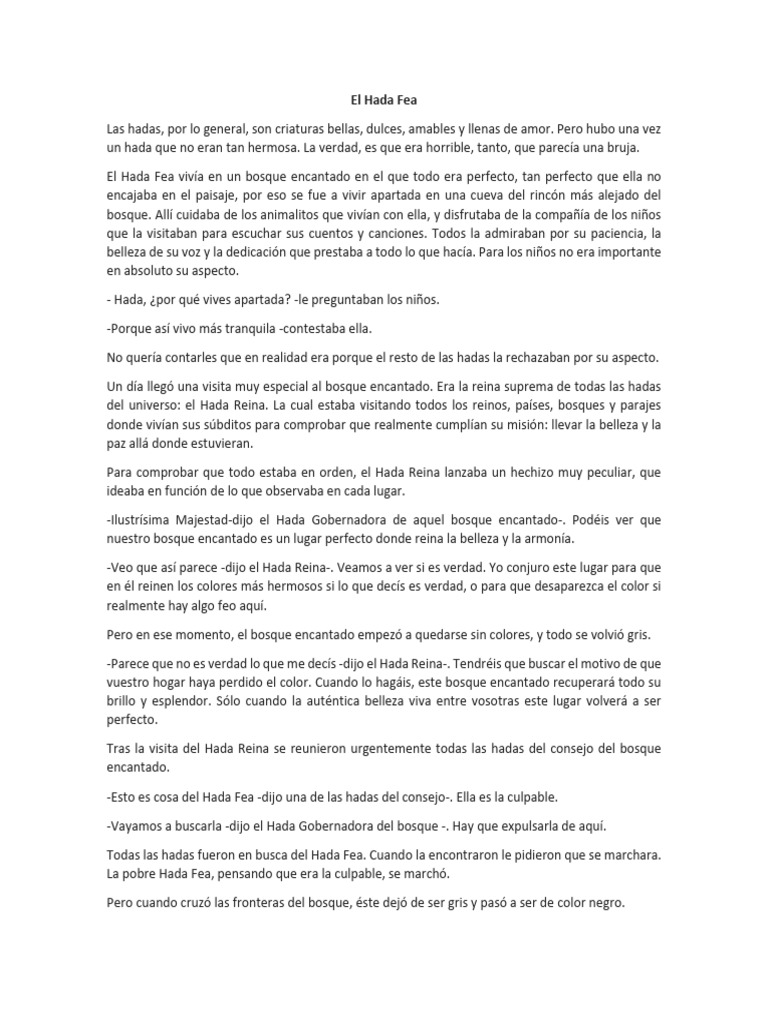 El Hada Fea y su Belleza Interior | PDF | Hadas | Belleza